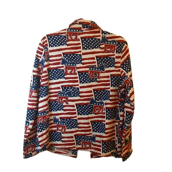 Womens Democratic Party USA Flag Shirt with Sequins Size Small - Picture 2 of 2